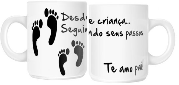 Caneca Branca em Porcelana (pais)