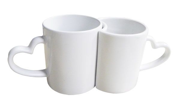 Caneca Coração Porcelana Branca