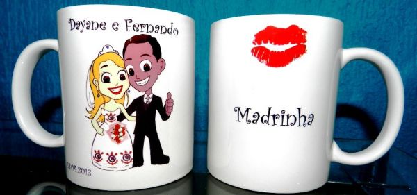 Caneca Branca em Porcelana (lembrança Casamento)