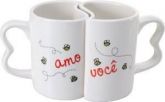 Caneca Coração Porcelana Branca